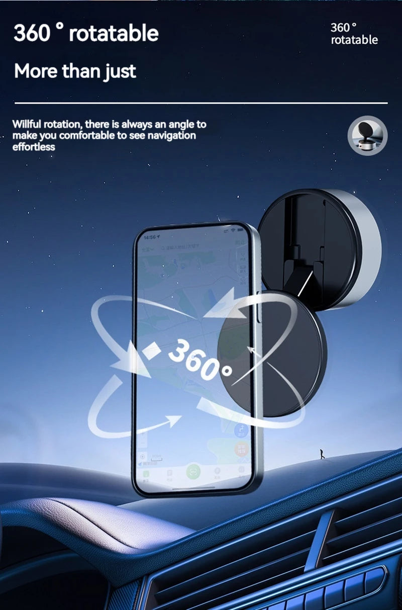 Electric Vacuum Suction Magnetic Car Phone Wireless Charger Holder