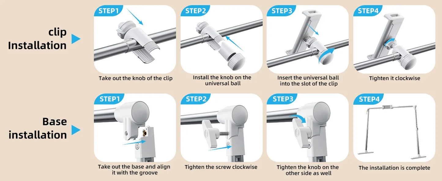 Eary Foldable Tablet Phone Holder Stand for Bed Overhead Mount