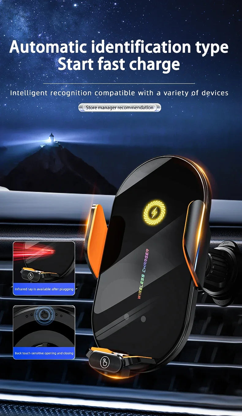 Car Wireless Phone Holder Stand 66W Fast Charging Station Charger