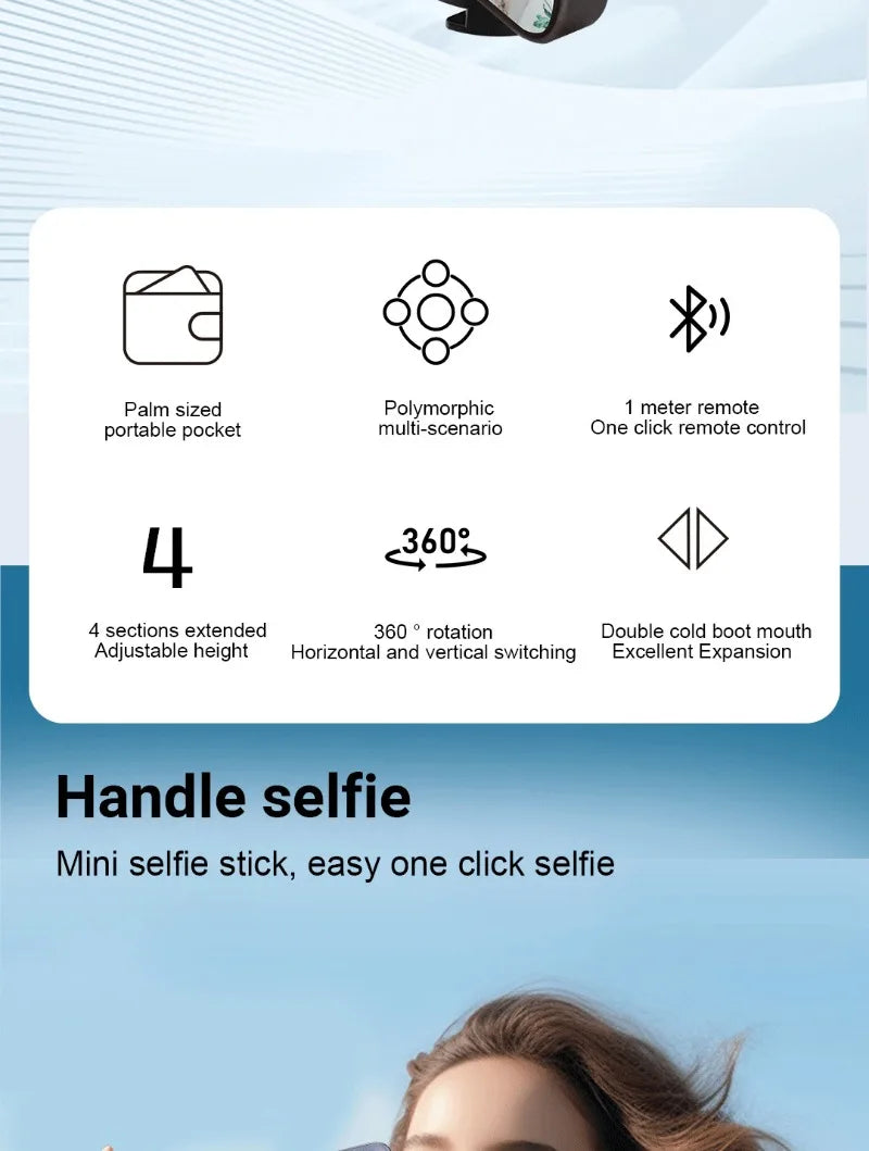 Pocket Flexible Portable Mini Bluetooth Selfie Stick
