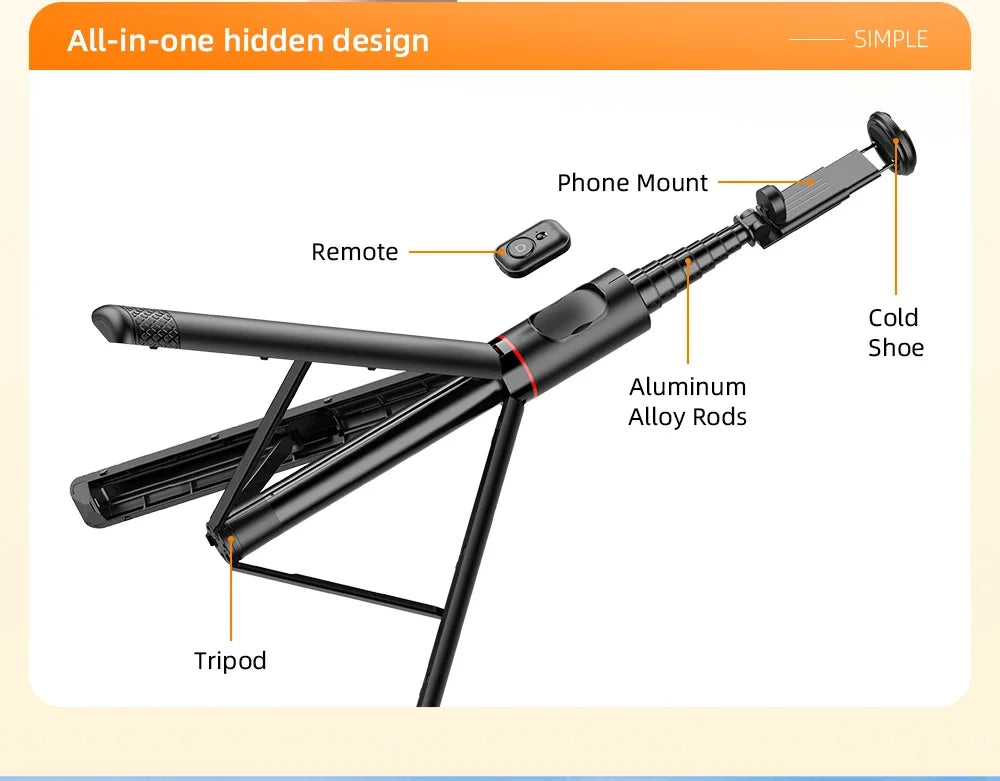 Wireless Mobile Selfie Stick Multi-Functional Stable Tripod Stand