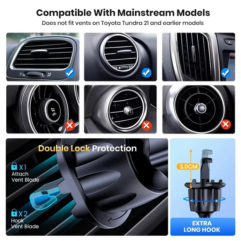 Universal Gravity Car Phone Holder Auto Lock Air Vent Clip