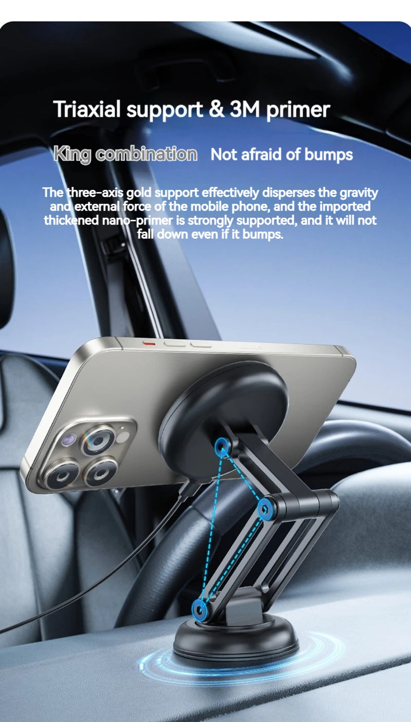 15W Metal Magnetic Car Phone Holder Wireless Charger