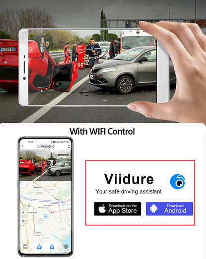 4K Rearview Mirror Driving Recorder HD Night Vision Loop
