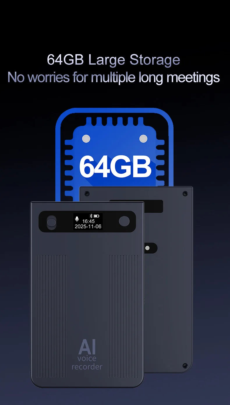 New Ultra-thin T8 Intelligent AI Voice Recorder Transcription