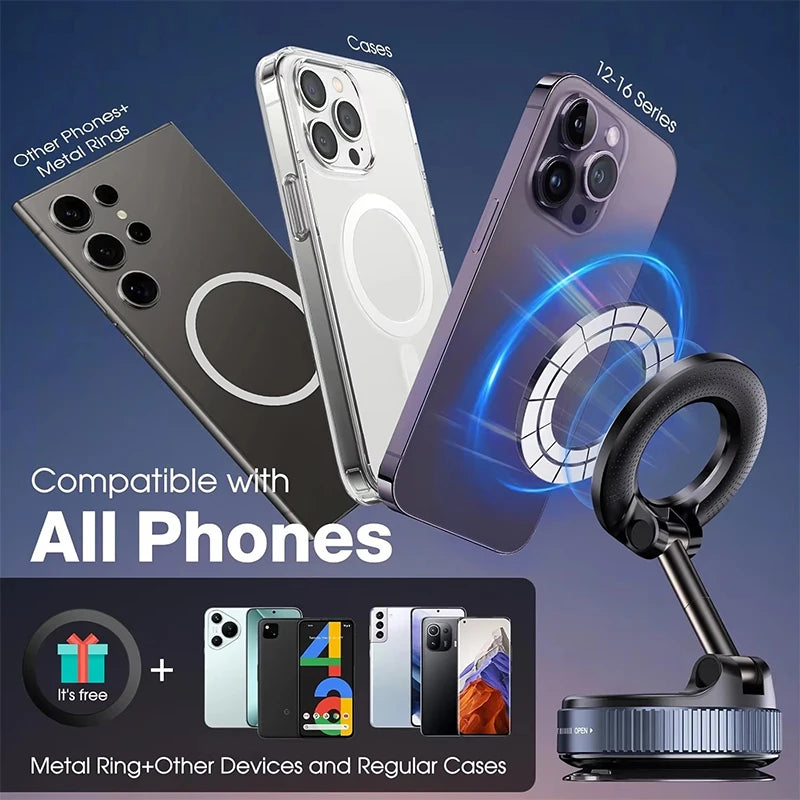 2026 New Vacuum Magnetic Phone Holder for Car