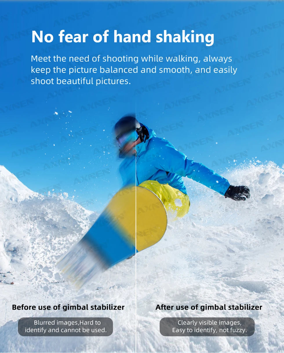 AXNEN 3-Axis Gimbal Handheld Self Stabilizer with Tripod