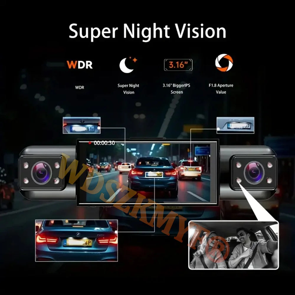 4 Lens Car DVR 360 Degrees Video Recorder 1080P Dash Cam