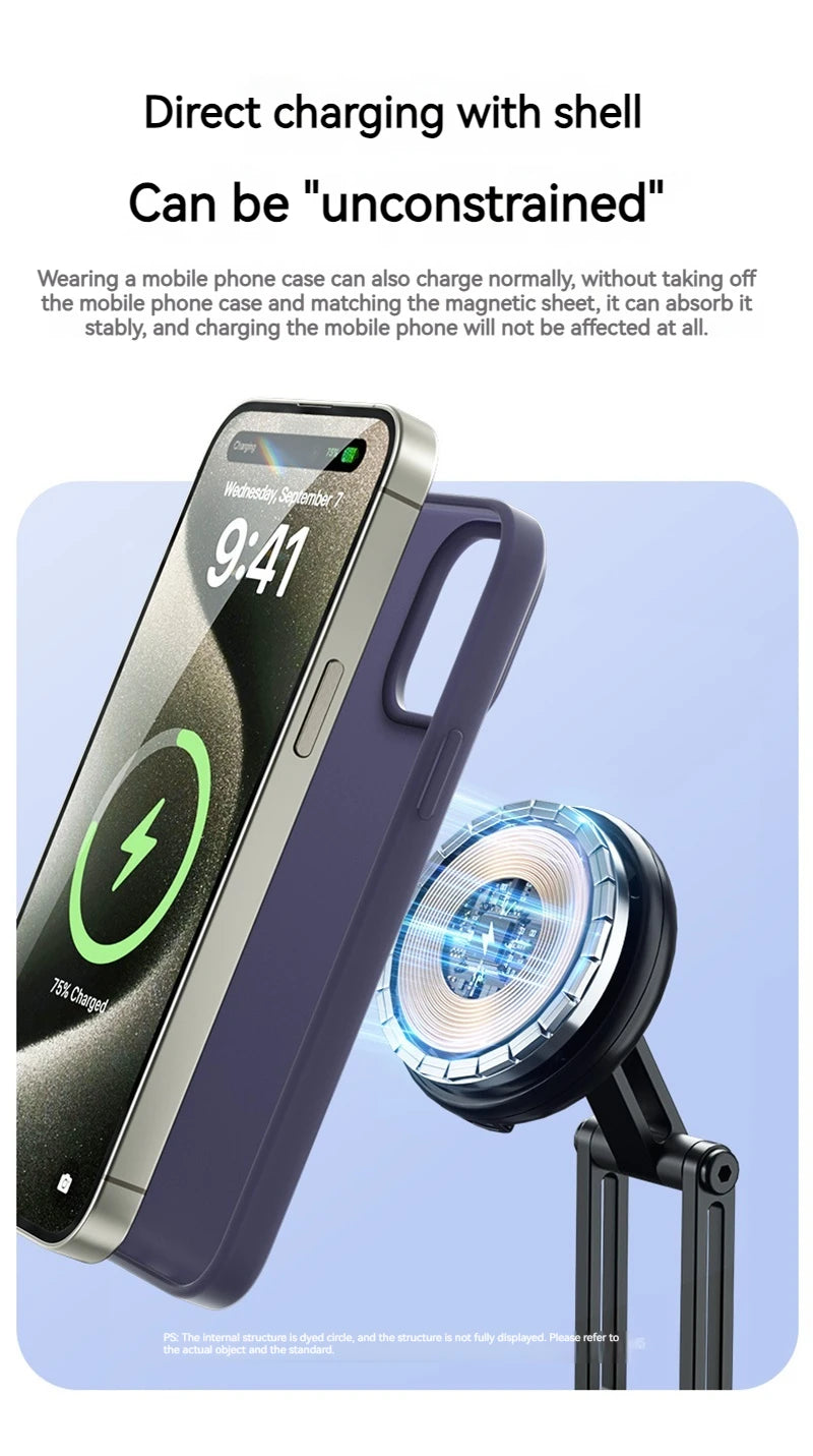 15W Metal Magnetic Car Phone Holder Wireless Charger