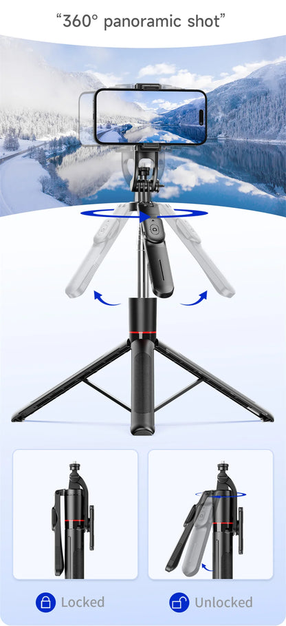 Selfie Stick Tripod with 1708mm Long Monopod Fill Light