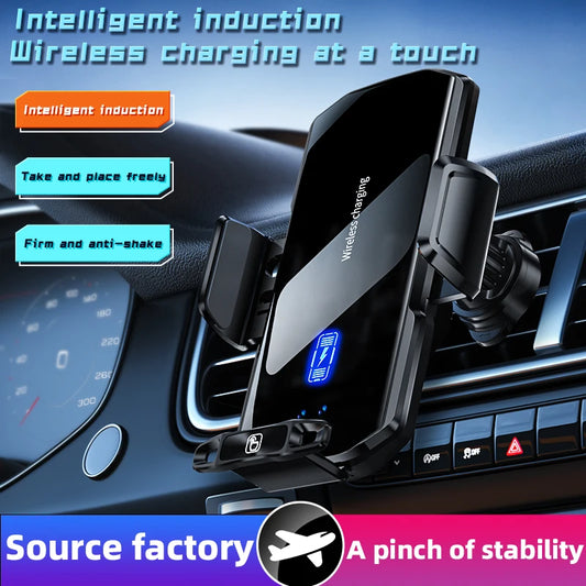 Wireless Car Phone Holder Stand 15W Fast Charge Touch Control