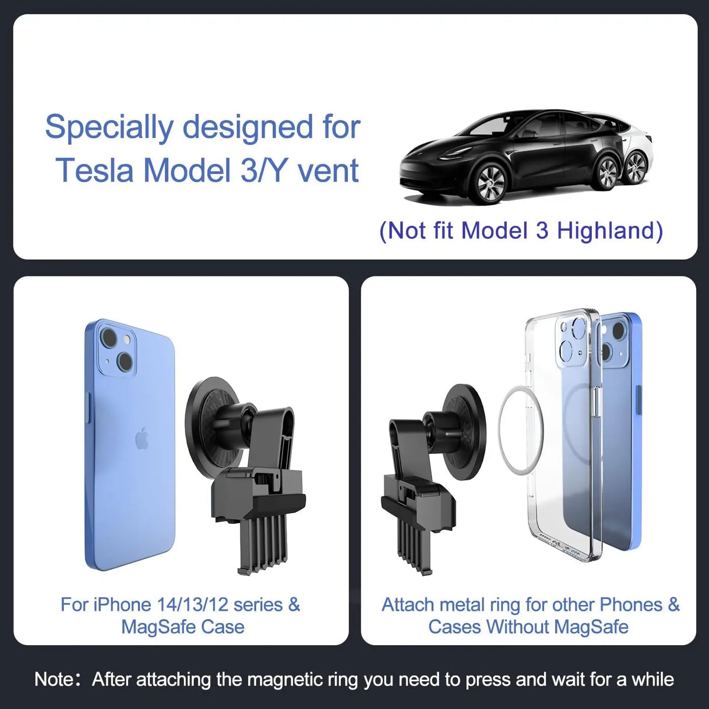 TEEQ Car Phone Holder Lossless Mount Magnetic Wireless Charger