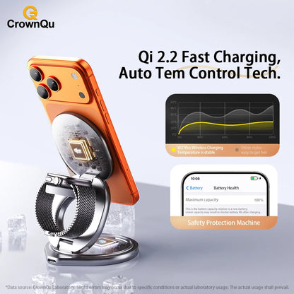 3-in-1 Metal Magnetic Wireless Charger 25W Fast Charging