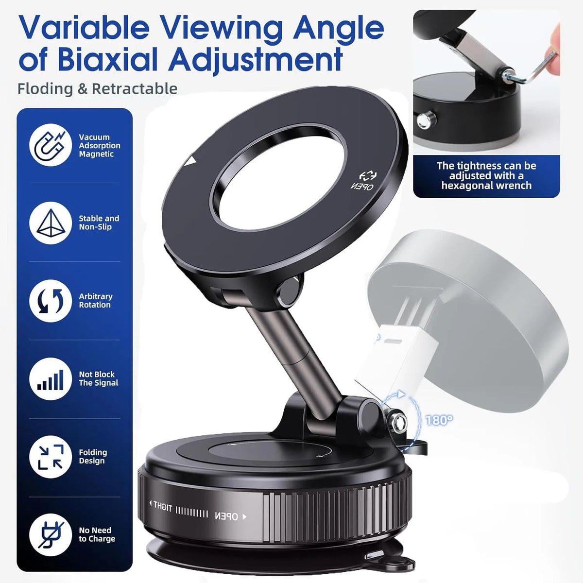 Upgraded Foldable Magnetic Car Phone Holder