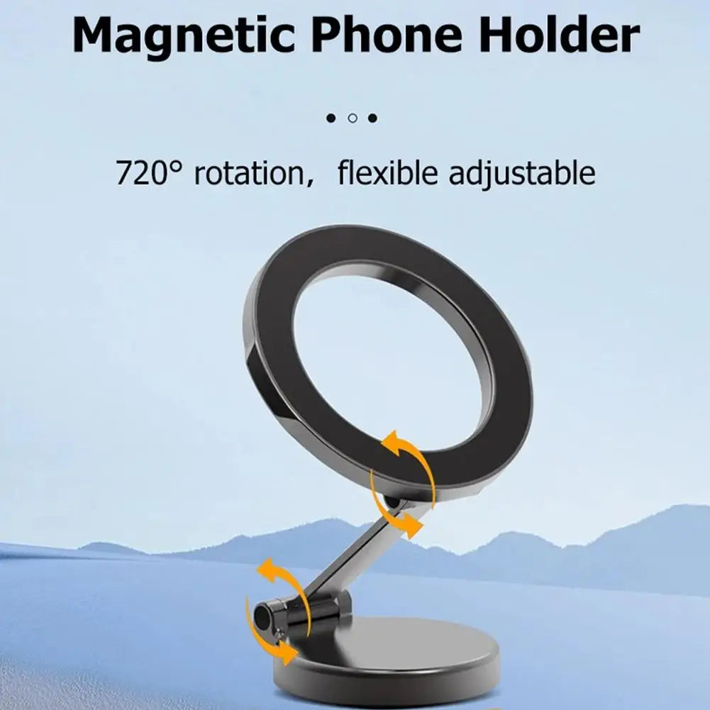 Car Magnetic Folding Phone Holder 360 Degree Rotation Phone Mount