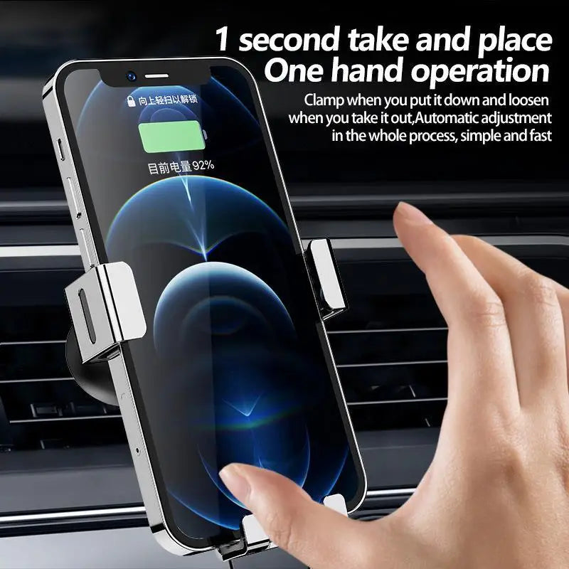 Gravity Car Holder Aluminum Glass Phone Air Vent Clip