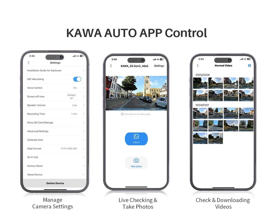 KAWA Dash cam Video Recorder D6 3K Car Camera Car DVR