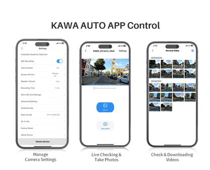 KAWA Dash cam Video Recorder D6 3K Car Camera Car DVR