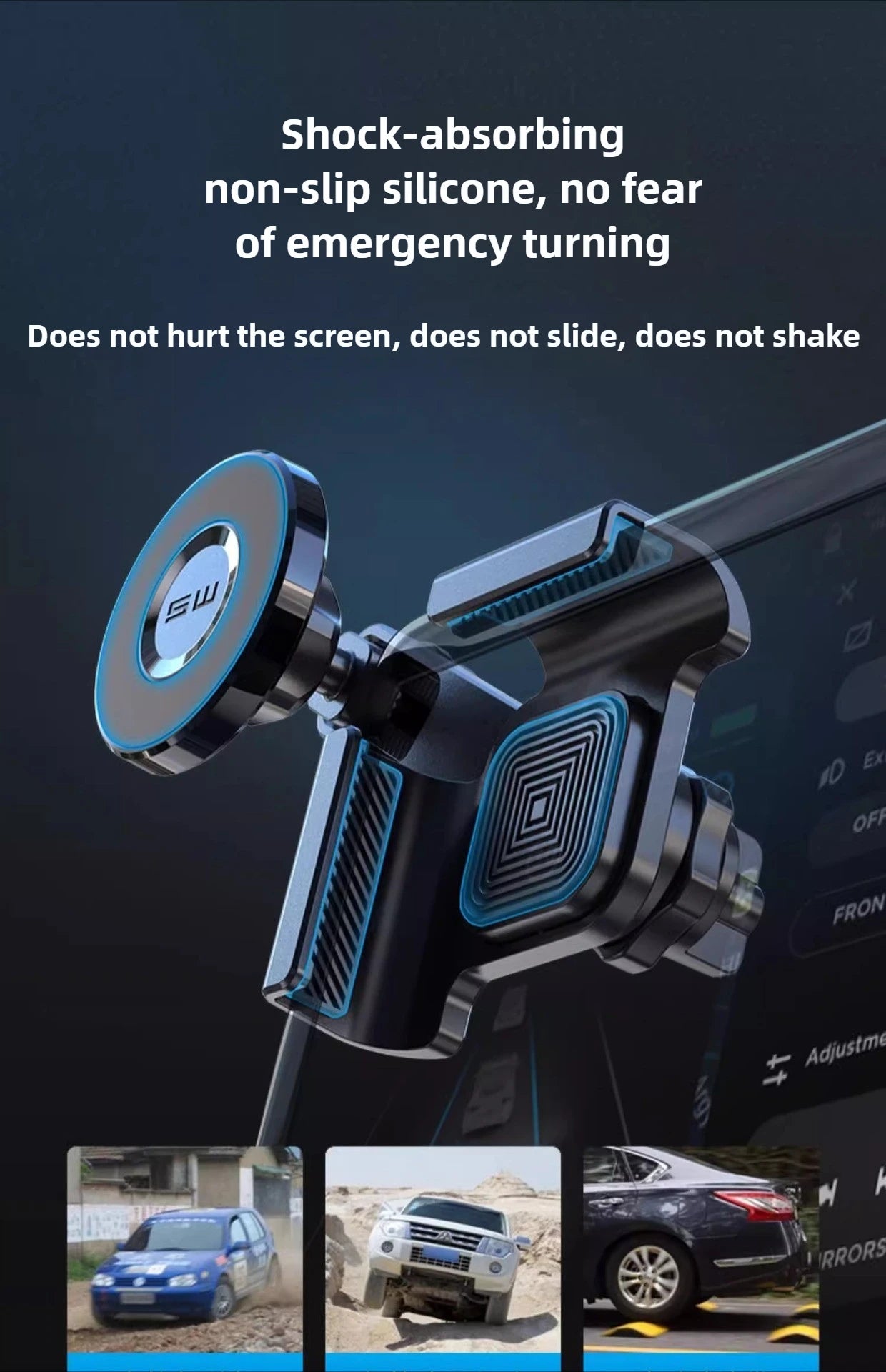 Magnetic Car Phone Holder Car Display Screen Side Rotation