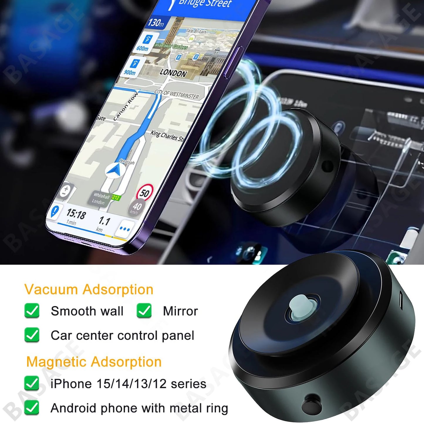 Phone Holder 360°Rotation Magnetic Car Cell Phone Holder