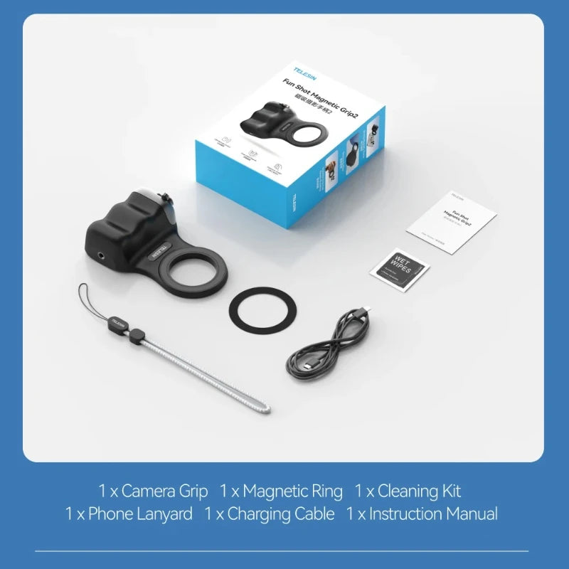 Fun Shot Magnetic Grip, Ergonomic Style Phone Camera Grip