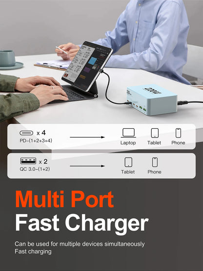 220W GaN USB Type C Fast Charger Portable Charging Station Charger