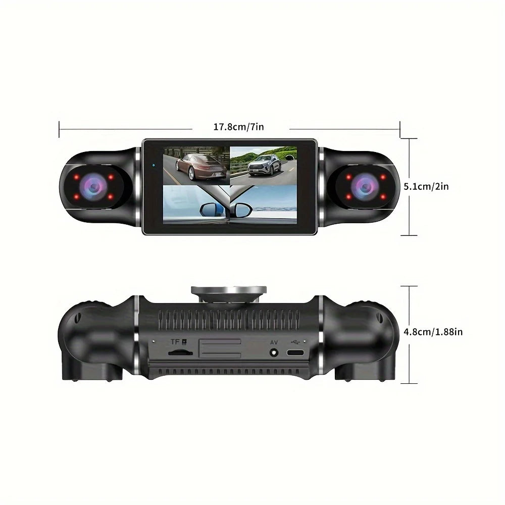 360 Degree Car DVR 4*1080P Video Recorder WIFI GPS Dash Cam
