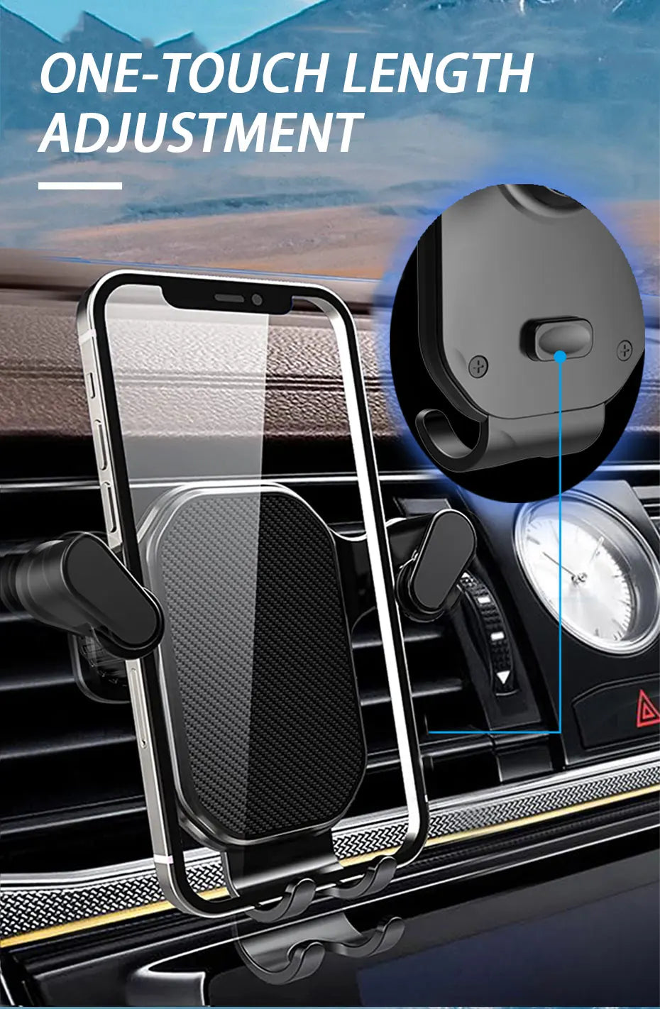 SEAMETAL Gravity Car Phone Holder Air Vent Hook Phone Mount