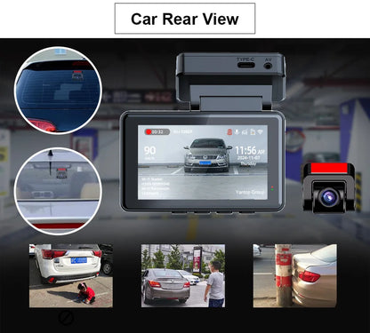 E-ACE Dash Cam 4K 3 Inch Mini Car Dvr Dual Lens