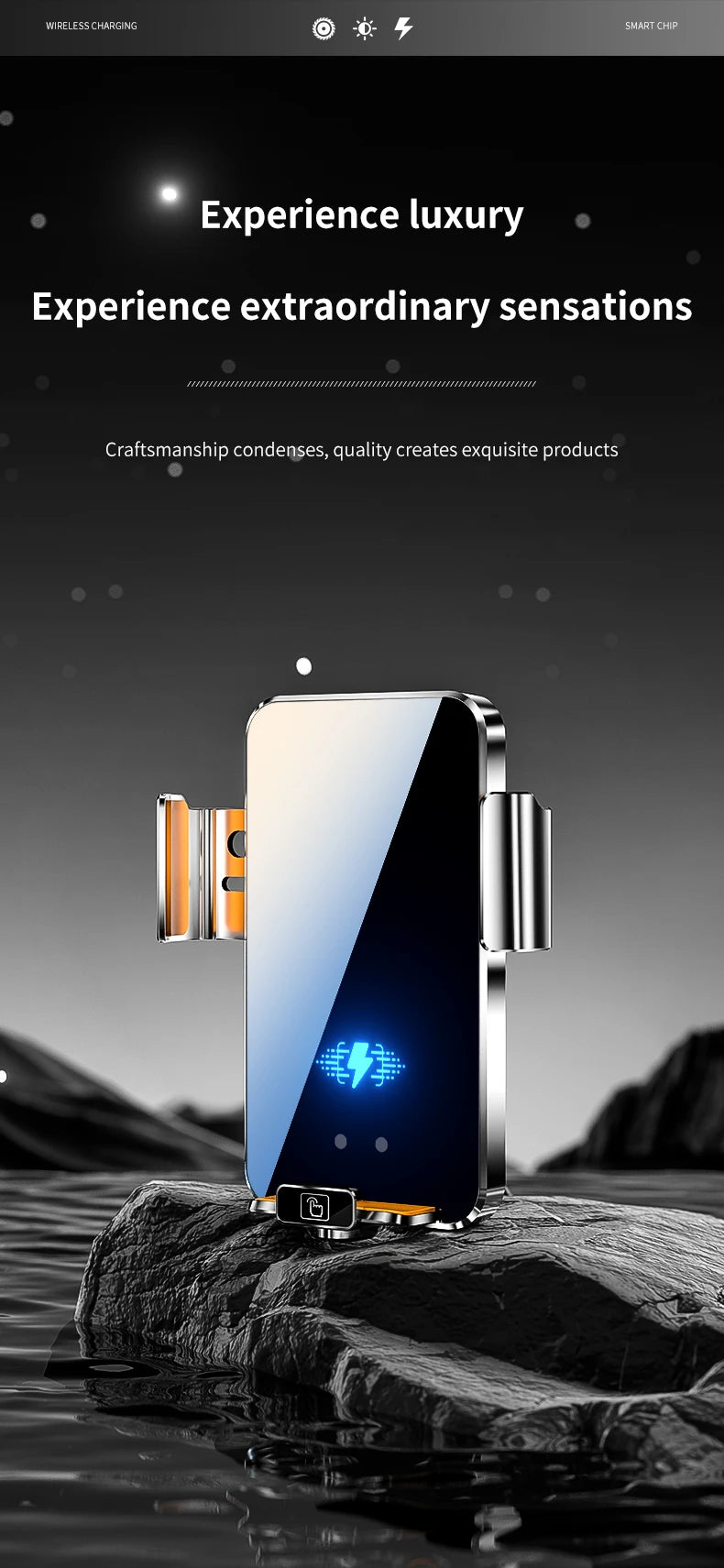 66W Magnetic Head Car Phone Holder 15W Fast Wireless Charger