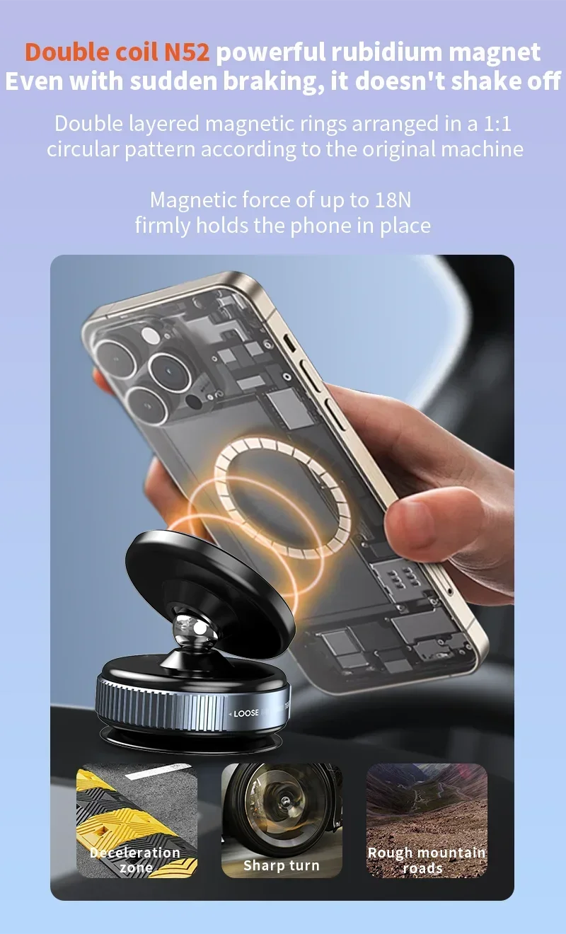 Magnetic Car Mount Mobile Phone Holder Vacuum Adsorption