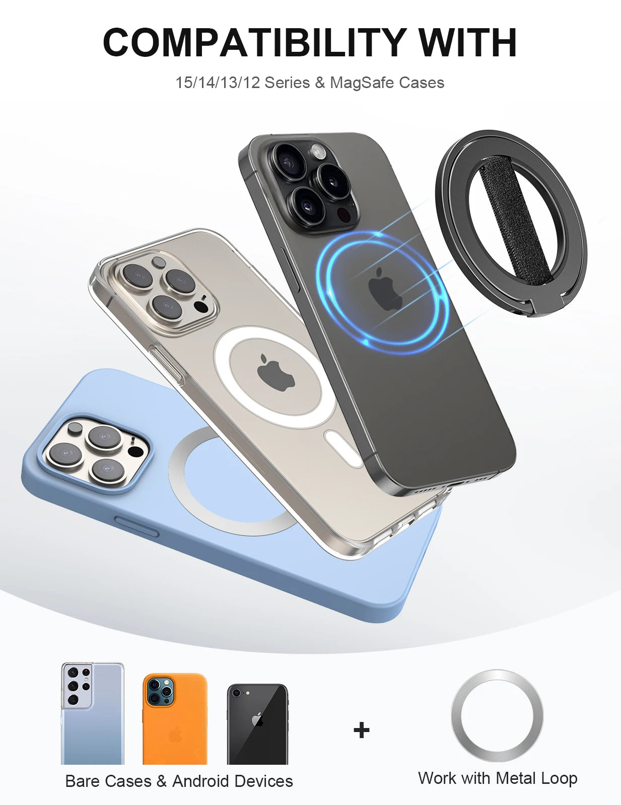 EWA MagOne Ultra Cell Phone Holder Kickstand Ring