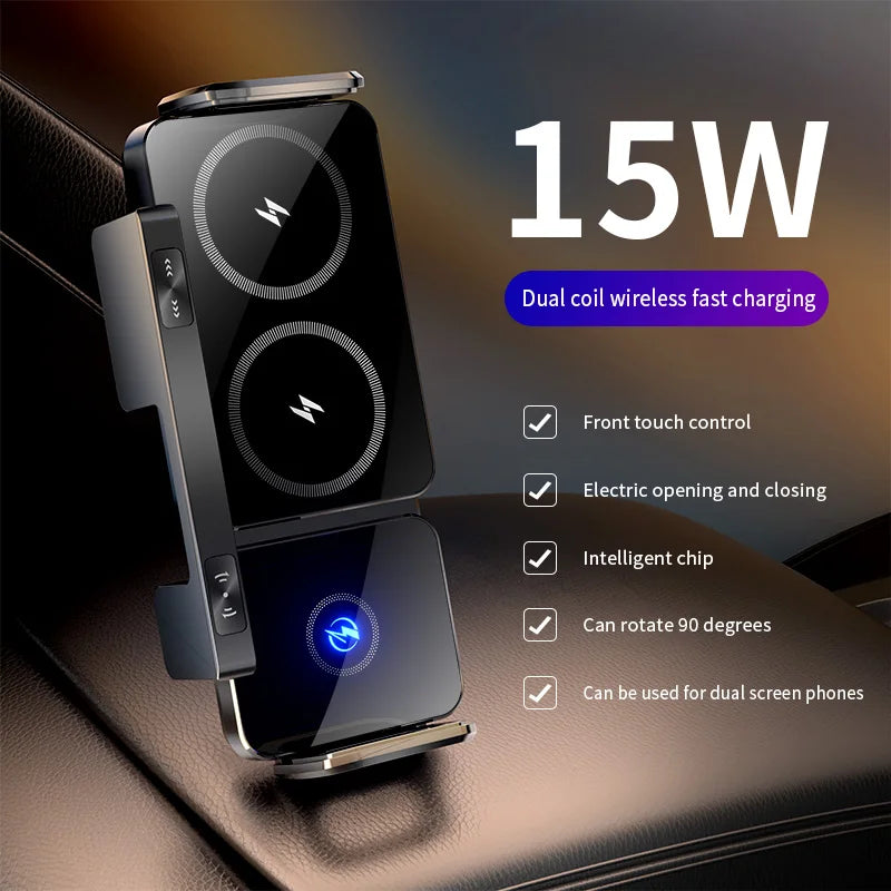 New 15W Wireless Fast Car Charger Mount Gravity Car Phone Holder