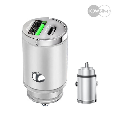100W Mini Car Charger Lighter Fast Charging Phone Charger