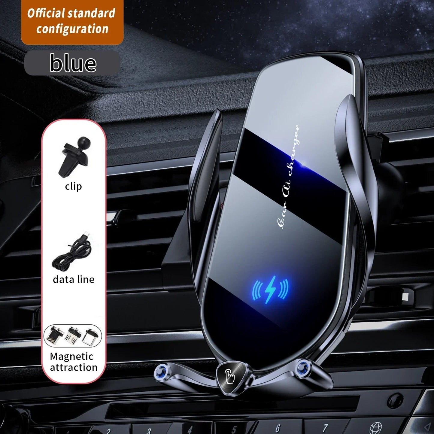 Car Phone Holder 15W Wireless Fast Charger Magnetic Charger