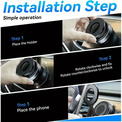 Suction Cup Phone Mount Magnetic Phone Holder for Car 360°