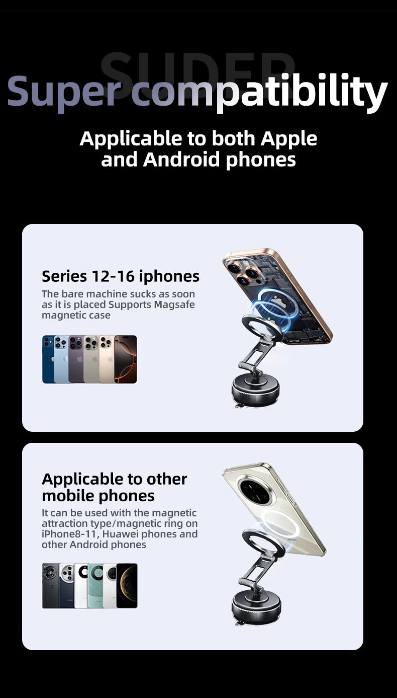Universal Strong Magnetic Car Phone Holder Foldable Design