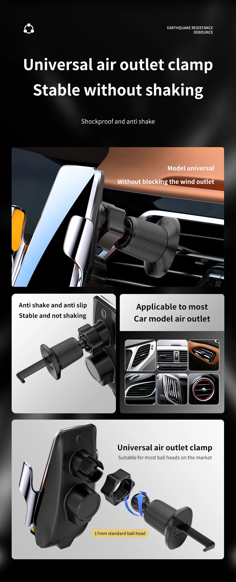 Max 66W Magnetic Head Car Phone Holder 15W Wireless Charger