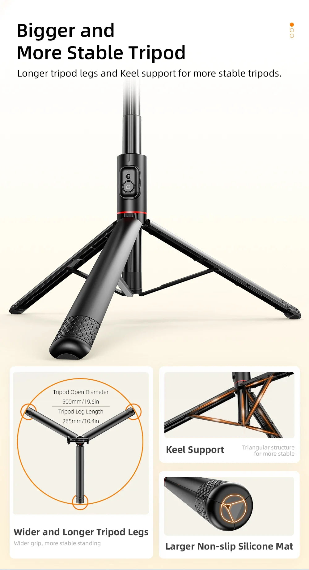 Wireless Mobile Selfie Stick Multi-Functional Stable Tripod Stand