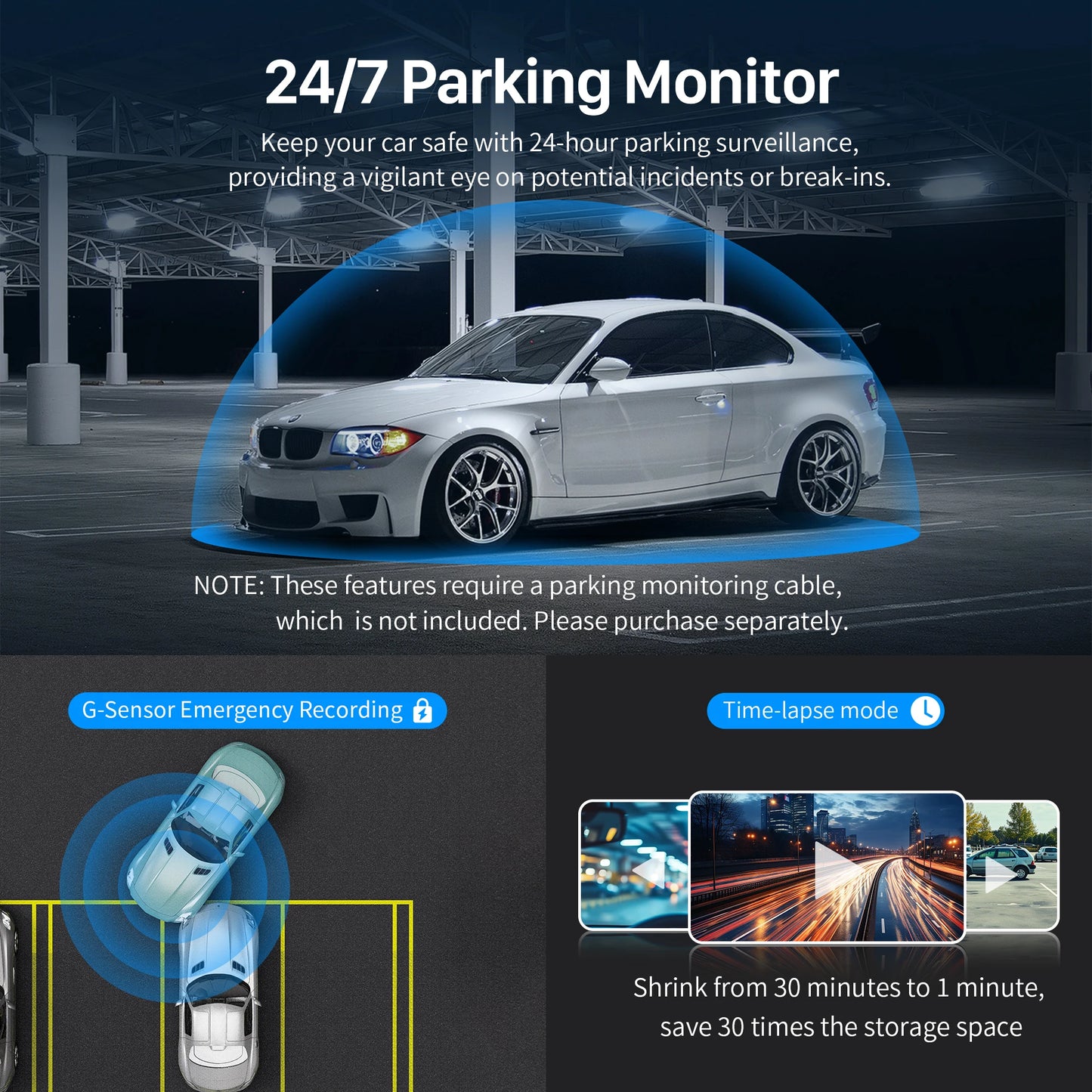 KAWA Dash cam Video Recorder D6 3K Car Camera Car DVR