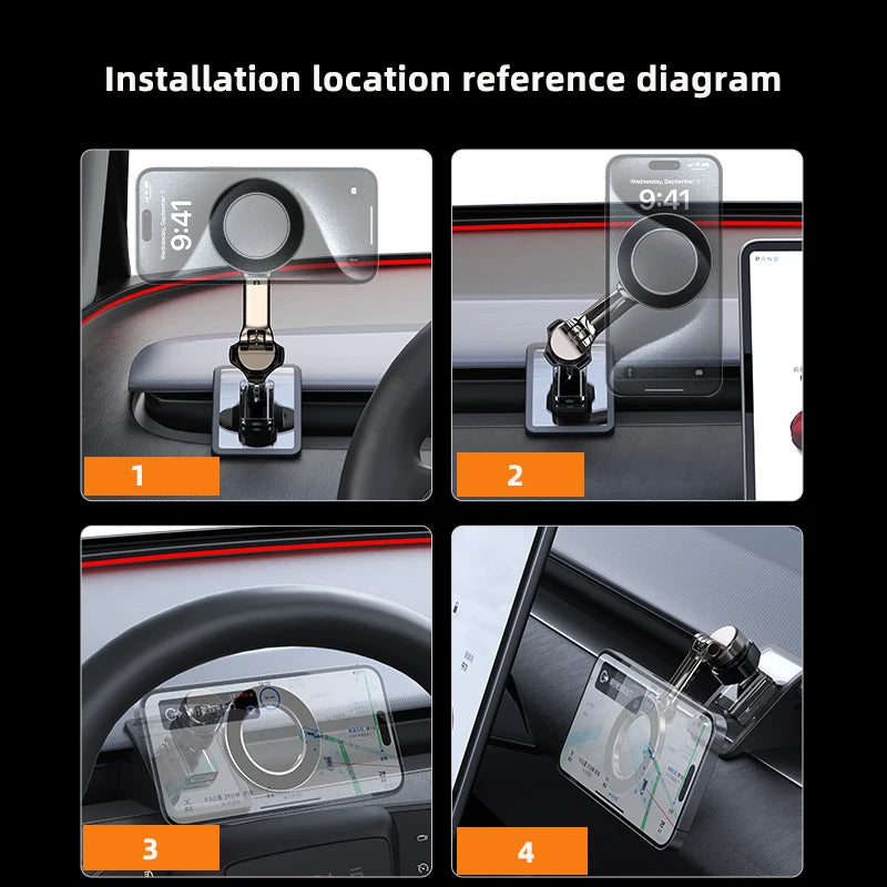 Adjustable Magnetic Car Phone Holder Mount for Tesla Model 3 Highland