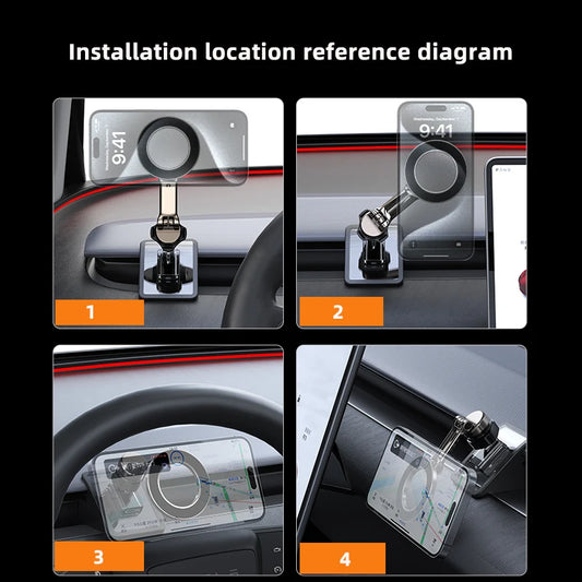 Adjustable Magnetic Car Phone Holder Mount for Tesla Model 3 Highland