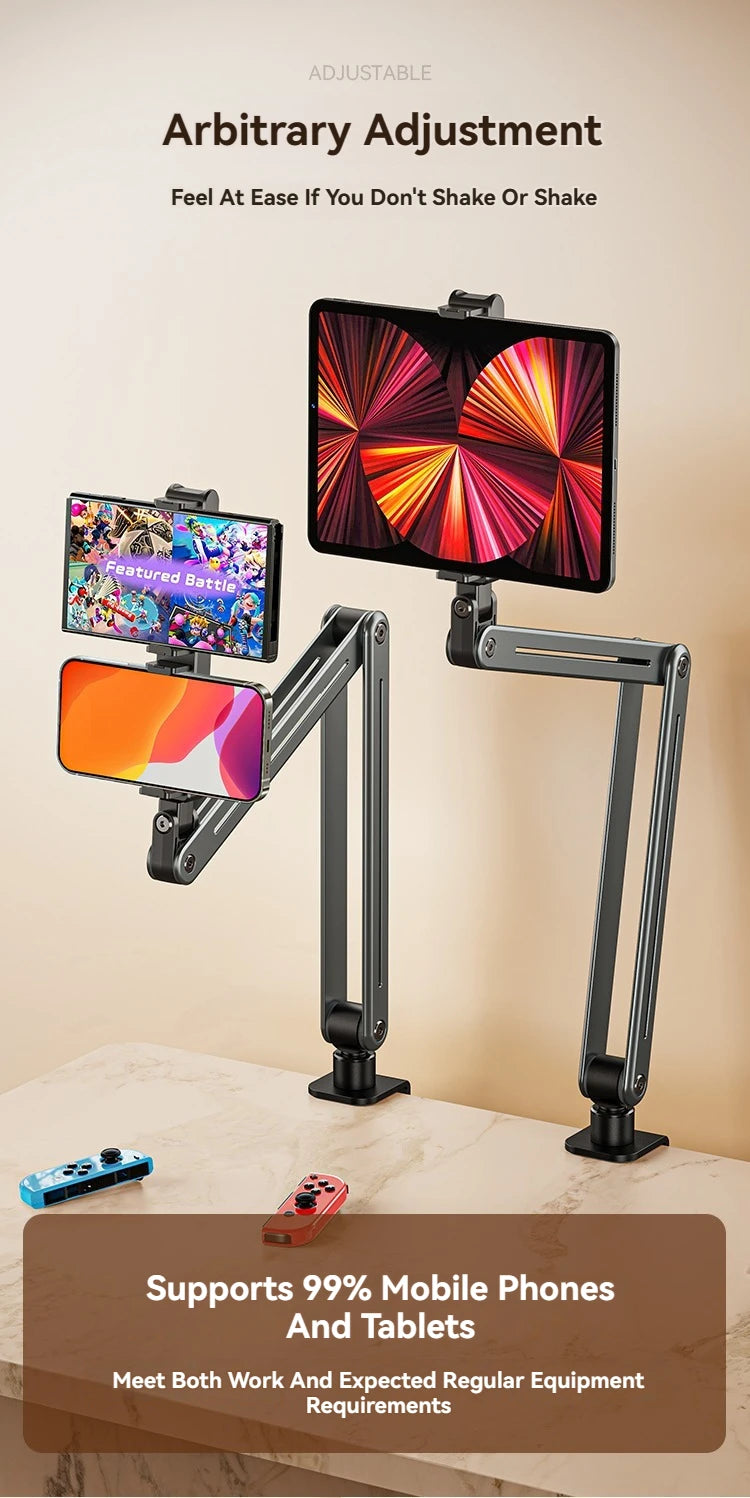Phone Stand Long Arm Rotatable Tablet Holder