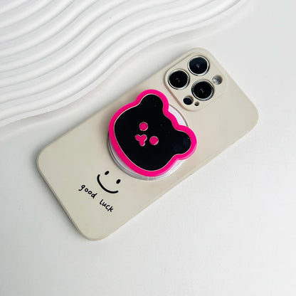 Cute Bear Mirror Magnetic Socket Grip Phone Holder
