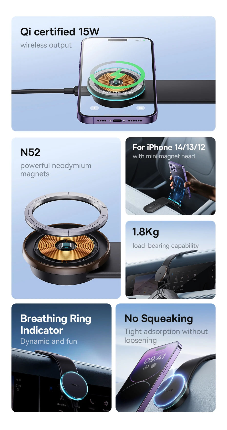 Baseus Magnetic Holder Car Phone Holder Stand Foldable