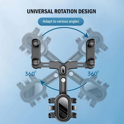 360° Car Rearview Mirror Mobile Phone Holder For Car Rotation