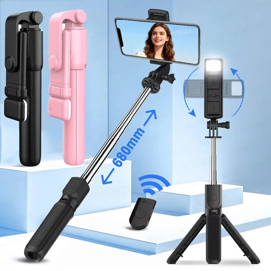 Phone Selfie Stick Tripod Bluetooth Remote Wireless Selfie Stick