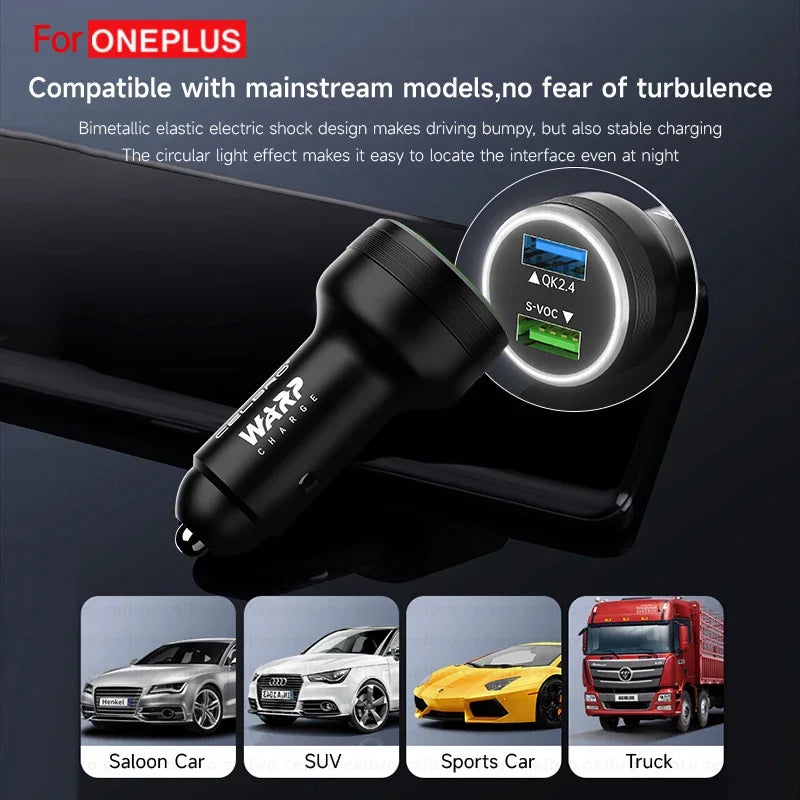 Car USB Phone Charger Fast Charging For Oneplus