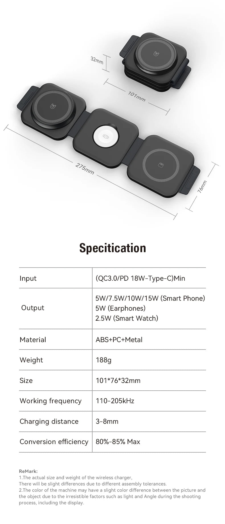 3 in 1 Wireless Charger Magnetic For iPhone Fast Charging