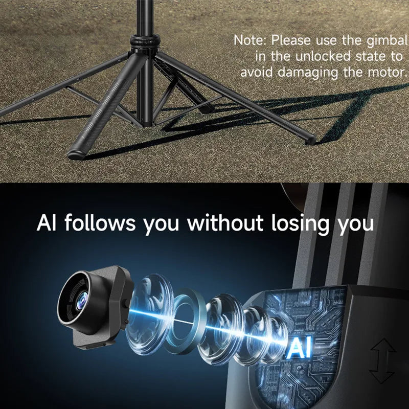 FANGTUOSI 360 Rotation Gimbal Stabilizer ,Selfie Stick Tripod